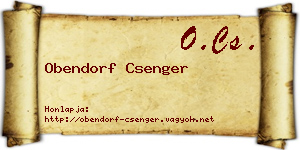 Obendorf Csenger névjegykártya